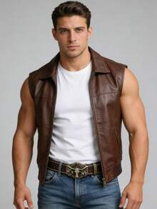 西部牛仔风格男士真皮腰带，配金属牛头扣，朋克复古压纹铆钉腰带，波西米亚风 - A - 查看 1