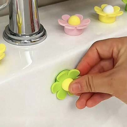 Bộ 4 nắp đậy lỗ thoát nước tràn hình hoa bằng silicon - Bền và dễ lắp đặt, nút bịt lỗ thoát nước tràn hình hoa cho bồn rửa, nắp đậy lỗ thoát nước bồn rửa/bồn tắm, phù hợp với bồn rửa nhà bếp và phòng tắm, ngăn ngừa tràn và tắc nghẽn hiệu quả, phù hợp với mọi loại bồn rửa, trang trí phòng tắm gia đình.
