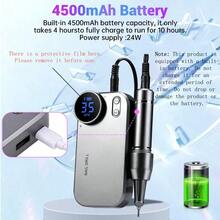 duofu Lixadeira de unhas elétrica portátil de alta velocidade, kit de manicure recarregável com caneta polidora, inclui 12 cabeças de lixamento, 1 escova e 56 anéis de lixa, conjunto profissional para polimento e remoção de calosidades, lixadeira de unhas dos pés, equipamento para polimento de unhas, acessórios para pedicure, adequado para salões de unhas acrílicas e uso doméstico. - Multicolorido - Ver 11