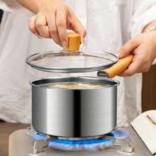 304 Stainless Steel Multi-Function Cookware Set, Including Fry Basket And Glass Lid, Stainless Steel Deep Fryer With Lid And Fry Basket Suitable For Home Kitchen, Multi-Purpose Small Deep Fryer With Fry Basket Suitable For Baby Food, Non-Stick Cookware, Deep Fryer, Pasta Pot, Cheese Melter, Steamer - Suitable For Induction And Gas Stove - Ideal For Home Chefs And Household Use - A - View 5