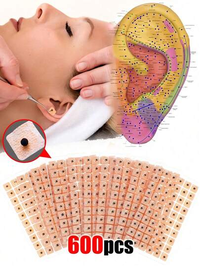 600pcs Ear Acupressure Stickers, Acupuncture Massage Patches, Ear Point Massage Stickers, Help Relax Body And Mind, Suitable For Health-Conscious People To Enjoy Healthier And More Comfortable Body And Life