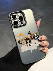 1pc Creative Cool City Map Pattern Shock-Proof Anti-Slip Phone Protective Case, Compatible With IPhone 17 Pro Max, 17 Pro, 17 Air, 17, 16, 15, 14, 13, 12, 11 Pro Max, Plus, Pro - Grey - View 3