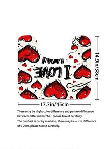 Bộ 1/4 món màu trắng và đỏ * Họa tiết graffiti trái tim "I LOVE YOU" * Bộ rèm tắm phòng tắm in hình; Kiểu dáng graffiti, chống thấm nước và chống mài mòn; Bao gồm 12 móc treo, và đi kèm với bọc bồn cầu, thảm tắm và thảm trải sàn; Được làm từ chất liệu nhựa cao cấp, có thể giặt và chống nấm mốc. - Nhiều màu - Xem 8
