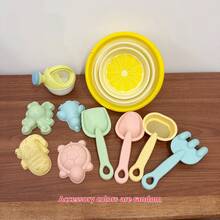 1/3/10件套沙滩玩具套装，可折叠水果造型水桶、铲子、耙子，夏季沙滩戏水沙滩玩具套装，便携式，亲子互动，益智，男孩女孩节日派对礼物（配件颜色随机） - 彩色 - 查看 12
