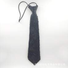 Children's Sequin Tie For Kids' School Performances, Stage Shows, Carnival, Shiny, No-Need-To-Tie Reflective Tie - 螢光黃 - 查看 3