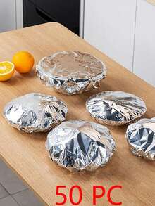 50/30/20/10pcs Set Aluminum Foil Food Covers, Opaque Reusable Cooking Pot Lids, Heat Resistant Fridge Freezer Seal Wrap, Kitchen Essentials, Gift - View 14