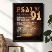 2D Flat,1pc Canvas Painting, Psalm 91 Canvas Wall Arts Posters, Gift For Family And Friends, Fun Frameless Home Decor For Bedroom, Kitchen, Living Room, Hotel, Cafe, Office, Restroom, Bathroom, Room Artwork Canvas - Design 01 - View 3