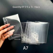 1件裝可攜式透明活頁夾 A5/A6/A7/A8/M5尺寸 貼紙筆記本 計劃本 相片收納袋 剪貼簿 預算規劃本 便條本 辦公用品 學生用品 - 多款 - 查看 14