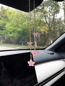 Flower Car Pendant, Creative Car Hanging Decor, Rearview Mirror Accessory, Car Interior Decoration - A - View 2