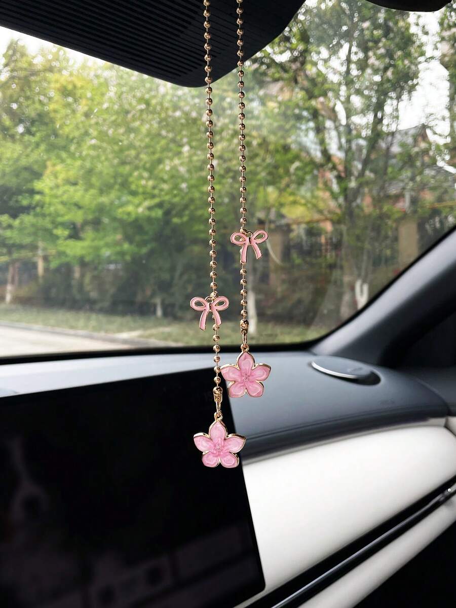 Flower Car Pendant, Creative Car Hanging Decor, Rearview Mirror Accessory, Car Interior Decoration