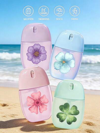 New Floral Pattern Candy Colored Plastic Empty Subpackage Bottle,Press Dispensing Bottles, Portable Refillable Spray,Can Be Filled With Cleaning Solution, Mosquito Repellent, Skin Care Water And Other Liquids,Reusable Refilling Bottle,Gifts,Suitable Daily Use,Travel Essentials,Fine Mist, Leak-Proof,Container,Bathroom,Travel Essentials