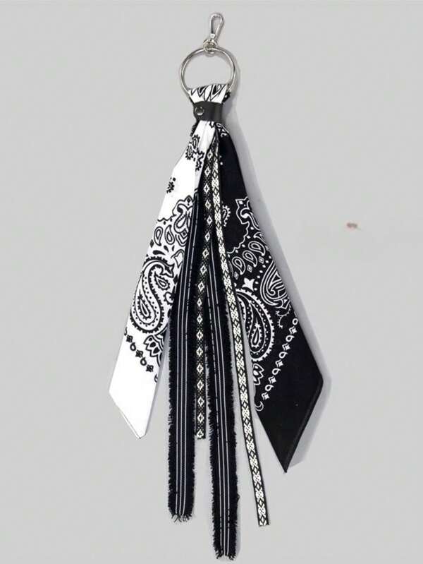 1 chiếc khăn quàng quần phong cách Hip-hop, khăn bandana họa tiết Paisley, kiểu dáng đường phố, unisex, có dây xích, phụ kiện trang trí quần.