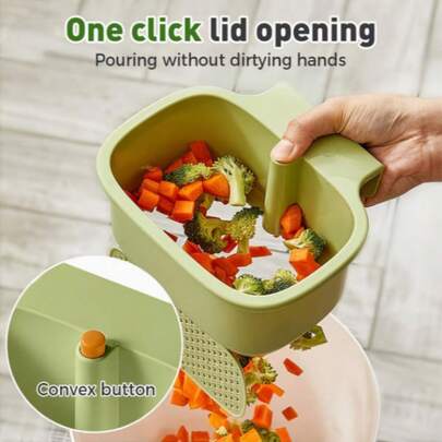 Self-Cleaning Sink Strainer Basket, One-Button Drain Design Hanging Kitchen Organizer, Detachable Filter For Food Waste Separation, Space-Saving Storage Under The Sink For Kitchen And Bathroom