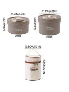 1个/3个/4个/5个装304不锈钢便当盒，便携式可拆卸水果沙拉食品储存容器，大容量隔层可堆叠午餐盒，适用于冰箱和微波炉，可重复使用，适合学生和成人居家、学校、办公室、户外露营、野餐、旅行、返校等场合。 - 彩色 - 查看 16
