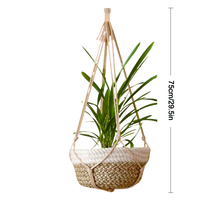 1 buc. Suport pentru plante Macrame, coș de jardinieră suspendat în stil boem, plasă pentru ghiveci de flori țesută manual - excluzând plantele în ghiveci - Multicolor - Vizualizare 17