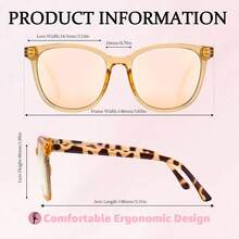 Kính râm phân cực FancyPink dành cho nữ, chống tia UV400, kính râm tráng gương đi biển cho nữ. - Nâu trong - Xem 4
