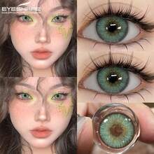 Eyeshare 1 Pair Of Brown Soft Annual Disposable Contact Lens Eye Makeup Gray Lenses Beauty Blue Green Contacts Suitable For Daily Use - Green - View 2