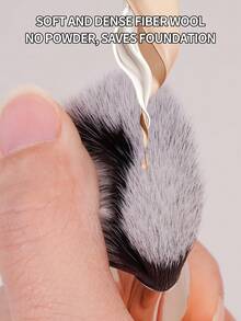 MAANGE 1pc Round Flat Foundation Brush With Case, Skin-Friendly Makeup Tool - Multicolor - View 6