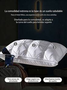 2PZ/1PZ Almohada de cuello, almohada ortopédica, almohada pan, bordado premium, almohada 3D, microfibra suave, no colapsa, núcleo alto bajo, 70x45cm, almohada para huéspedes, cómoda para dormir Soporte Ergonómico 70x45cm, Cómoda para Dormir, Ideal para Huéspedes, Uso en Casa y Cama. - Azul - Ver 8