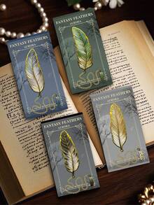 1 pièce de marque-page en métal avec plume simulée, style artisanal vintage avec un petit pendentif. Un élément de lecture indispensable, convient comme petit cadeau pour les enseignants - Marque-page en plumes - Voir 12