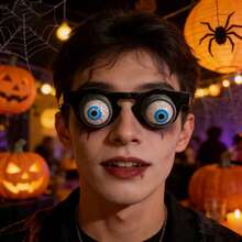 3 chiếc kính bật lên, kính mắt cụp ngộ nghĩnh mùa xuân, phụ kiện trang điểm Halloween cho người lớn và trẻ em chụp ảnh lưu niệm. - màu đen - Xem 1