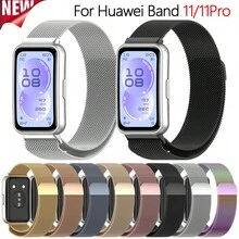 Compatible With Huawei Band 11/11 Pro Adjustable Magnetic Milanese Band High Quality Stainless Steel Mesh Stylish Replacement Strap Secure Comfortable Fit Durable Lightweight Breathable Perfect For Daily Wear Workout - Multicolor - View 1