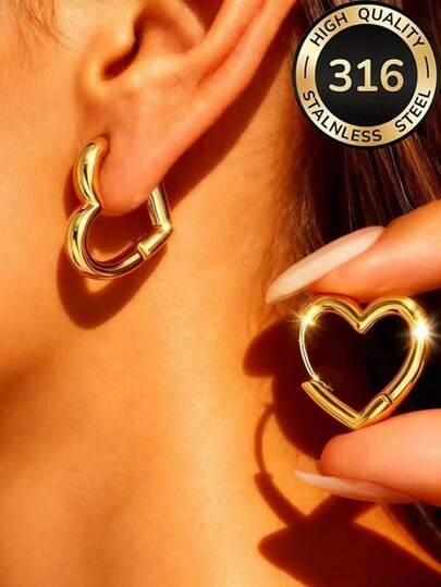 高品质不锈钢低过敏性金色花朵耳钉，不易褪色，简约优雅，适合日常佩戴或参加派对，时尚女士饰品，送给女性/母亲的精致礼物