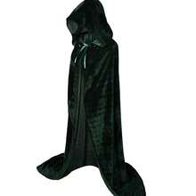 COS Halloween Cape, Stage Costume, Cosplay Costume, Performance Cape, Fancy Dress Cape - Dark Green - View 1