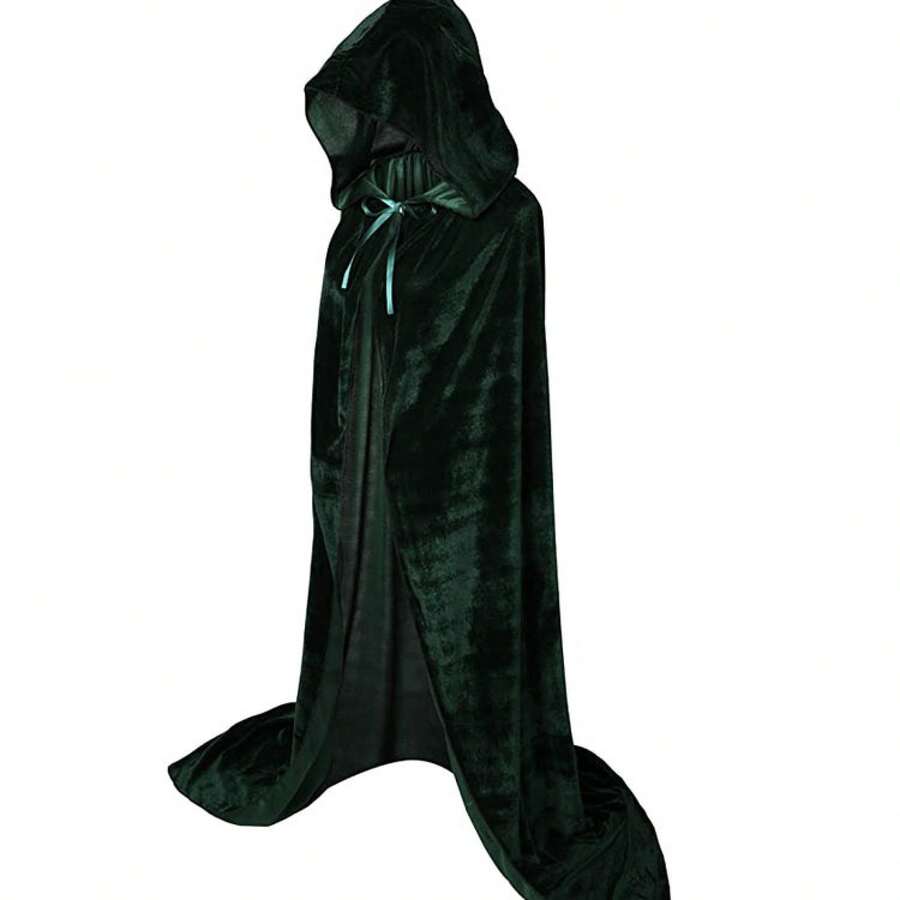 COS Halloween Cape, Stage Costume, Cosplay Costume, Performance Cape, Fancy Dress Cape - Dark Green - View 1