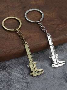 1pc Portable Mini Caliper Tool, Keychain Alloy Vernier Caliper, Keychain Caliper Measurement Tool, Jewelry Ruler 0.0-1.57 Inch, Mini Vernier Caliper, Small Keychain Hanging Measurement Portable Tool, Keychain, Zinc Alloy - A - View 1