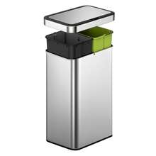 EKO Bote de Basura Inteligente 50 L Deluxe Mirage-. Con sensor de movimiento 50 litros. Acero inoxidable mate. Cubo de basura cocina - 30L+30L - Ver 11