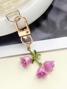 Women's Elegant Lily Flower Keychain Lily Flower Beaded Pendant Fresh Hanging Decoration Suitable For Phone Bag Backpack And Car Key Chain Gifts For Women Stocking Stuffers Teacher Gift Sister Gifts - Multicolor - View 6