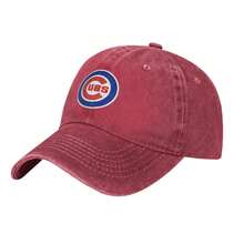 Cubs Logo 1982 Low Profile Unstructured Baseball Hat Washed Distressed Twill Adjustable Dad Hat - 紅色 - 查看 2