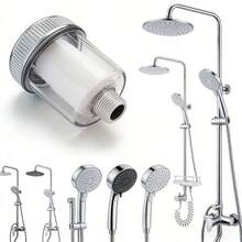 Shower Head Water Filter, Home Shower Filter Cartridge Removes Chlorine And Scale, Softens Water, Multi-Layer Filtration System, High Flow Rate, Universal Interface, Replaceable Filter Cartridge, Tool-Free Installation, Suitable For Most Shower Hoses, Long-Lasting Purification, Water-Saving And Anti-Clogging Design, Durable And Rust-Resistant, Essential Bathroom Accessory To Enhance Shower Experience - Multicolor - View 2