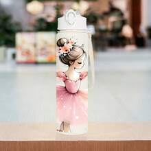 1 pezzo Bottiglia d'acqua sportiva da 750ml/26oz con stampa 3D a tema ballerina, 5 opzioni di colore, con cinturino per il trasporto, adatta per amanti della danza classica, bambine, compatta, durevole, leggera, ideale per uso all'aperto, viaggi, campeggio, scuola, ufficio, ottimo regalo per Natale o compleanno - Multicolore - Visualizzare 6