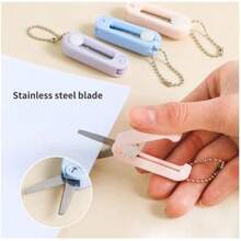 1-10pcs Morlandi Mini Foldable Scissors With Keychain, Retractable, Round Edge, Stainless Steel, Soft Color Tone, Dual-Hand Use, Suitable For DIY, Crafting, Travel - Folding Scissors - View 7
