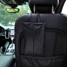Nuevo dispensador de pañuelos para colgar en el coche, soporte de pañuelos de cuero trenzado para el asiento trasero, dispensador de pañuelos de coche de moda adecuado para mujeres - Multicolor - Ver 10