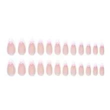 Nailsbase24件套极简爱心按压式美甲贴片，春夏款，搭配1支果冻胶和1支指甲锉，闪亮美甲套装，是女士和女孩派对、约会、节日美甲的理想之选。 - 彩色 - 查看 6