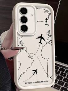 1個彩繪旅行飛機航線圖案手機殼 2026年最新熱銷旅行手機殼 適用於 (國際版) Galaxy S25 S24 S23 S22 S21 S20 A26 A36 A55 A56 A35 A06 A16 A05 A14 A24 A34 A54 A15 A25 以及 11/11 Pro/11 Pro Max/12/12 Pro/12 Pro Max/13/13 Pro/13 Pro Max/14/14 Pro/14 Pro Max/15/15 Pro/15 Pro Max/16/16 Pro/16 Pro Max/17/17 Pro/17 Pro Max/Air iPhone16E 握把形狀與軍規防震保護]矽膠殼 - 白色 - 查看 1
