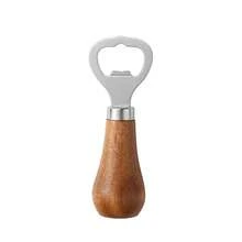 1 cái mở nắp chai, dụng cụ mở nắp chai thẳng đứng bằng thép không gỉ với tay cầm bằng gỗ, dụng cụ mở nắp chai màu vàng hồng sáng tạo, dụng cụ gia đình và quầy bar, phụ kiện đồ uống mùa hè. - Nhiều màu - Xem 9
