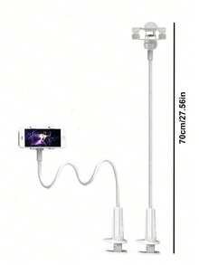 1 chiếc giá đỡ điện thoại bằng nhựa xoay 360 độ, giá đỡ điện thoại kẹp cổ ngỗng linh hoạt dùng cho đầu giường, bàn làm việc, giá đỡ điện thoại đa năng, giá đỡ để bàn có thể điều chỉnh. - trắng - Xem 12
