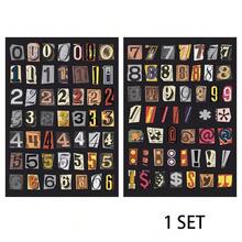 1 set 98 st klistermärken med nummer och skiljetecken i tidskrifter, klistermärken med vintagenummer för scrapbooking, små klistermärken med lösennummer för scrapbooking, dagbok, laptop, vattenflaska, gör-det-själv-pyssel, present, skräpdagbok - Bokstav-1 - Visa 7
