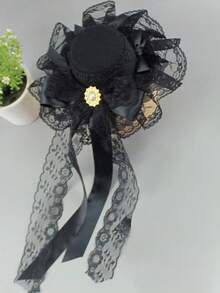 topshiny 1 chiếc mũ nhỏ kiểu dáng ngọt ngào và gothic, băng đô cài tóc nơ ren, phụ kiện tóc chụp ảnh cưới. - Nhiều màu - Xem 14