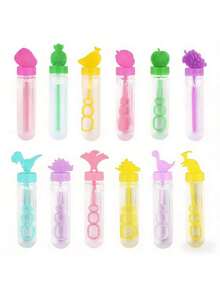 Dinosaur Pattern Mini Bubble Wand - Colorful Plastic Bubble Toy, Durable Birthday Party Favors, Classroom Rewards, Thanksgiving & Christmas Gifts (Bubble Liquid Not Included), Outdoor Entertainment Accessory - Multicolor - View 2