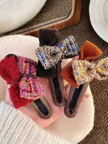 2 pezzi Fermagli per capelli casual con fiocco, Eleganti barrette per coda di cavallo, adatte per tutte le stagioni - Multicolore - Visualizzare 4