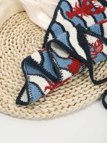 1 chiếc khăn tam giác đan móc thêu hình tôm hùm, kiểu dáng dễ thương cho bé gái, thích hợp cho du lịch và chụp ảnh mùa xuân/hè. - Nhiều màu - Xem 7