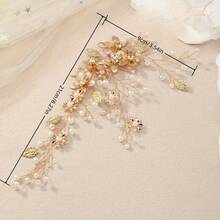 Casual Elegant Floral Headband, Suitable For All Seasons,Summer,Beach,Wedding - Gold - View 5