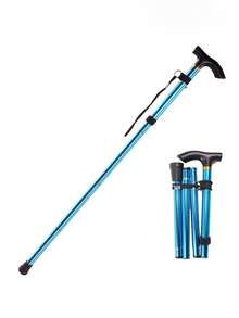 Bastón de trekking de aleación de aluminio, ajustable en 5 secciones, plegable, ultraligero para senderismo/escalada, adecuado para montañismo al aire libre, equipo de camping - Multicolor - Ver 13