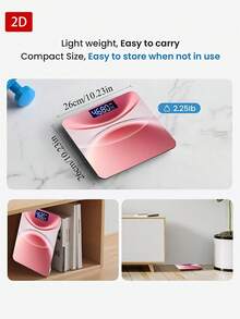 1 chiếc cân điện tử màu hồng có gương, màn hình LED chiếu sáng, đo lường chính xác và khả năng chịu tải lên đến 400 lb/180 kg. - Nhiều màu - Xem 7