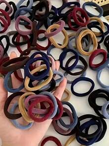 50pcs/Set Women's High Elasticity Rubber Hair Ties - Multicolor - View 7